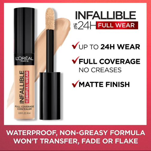 L'Oreal Paris Makeup Infallible Full Wear Waterproof Matte Concealer, Full Coverage. vue 3